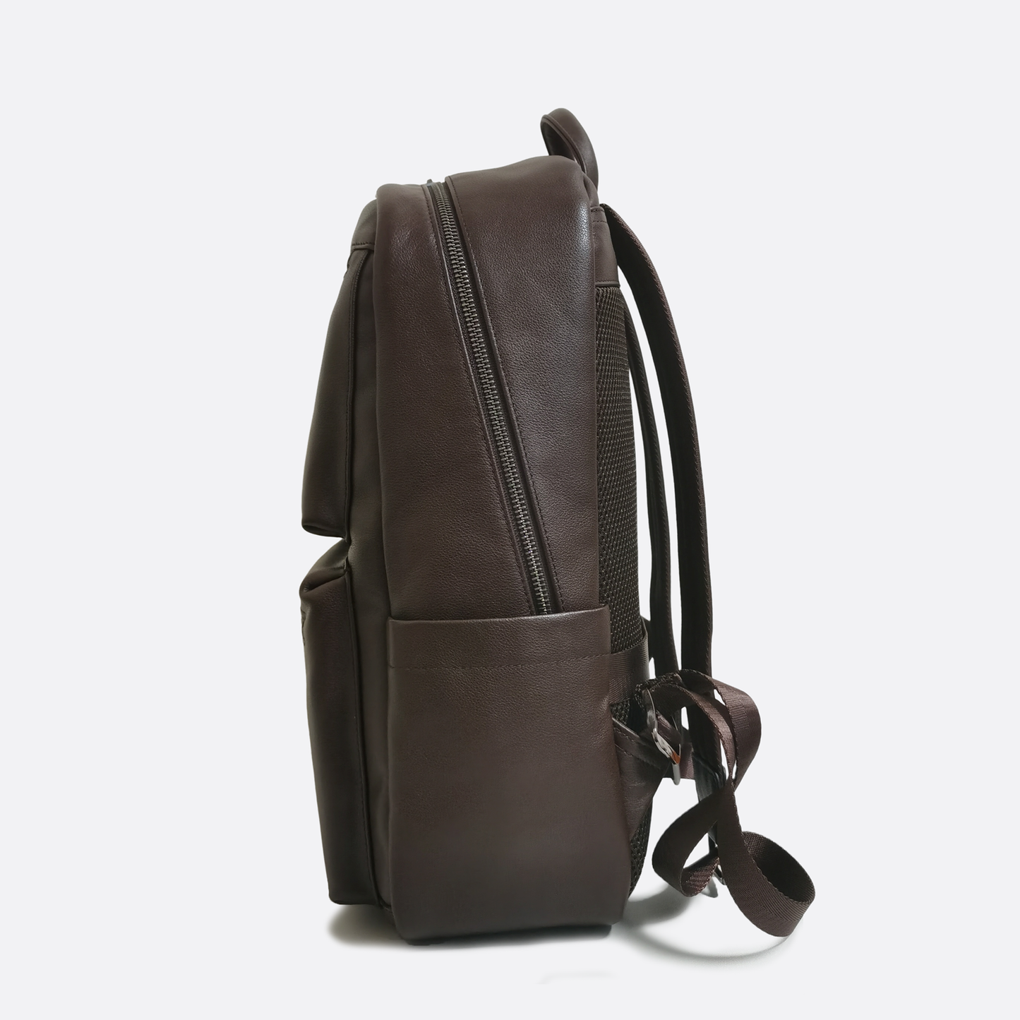 Multi zip V2 design genuine cowhide leather backpack