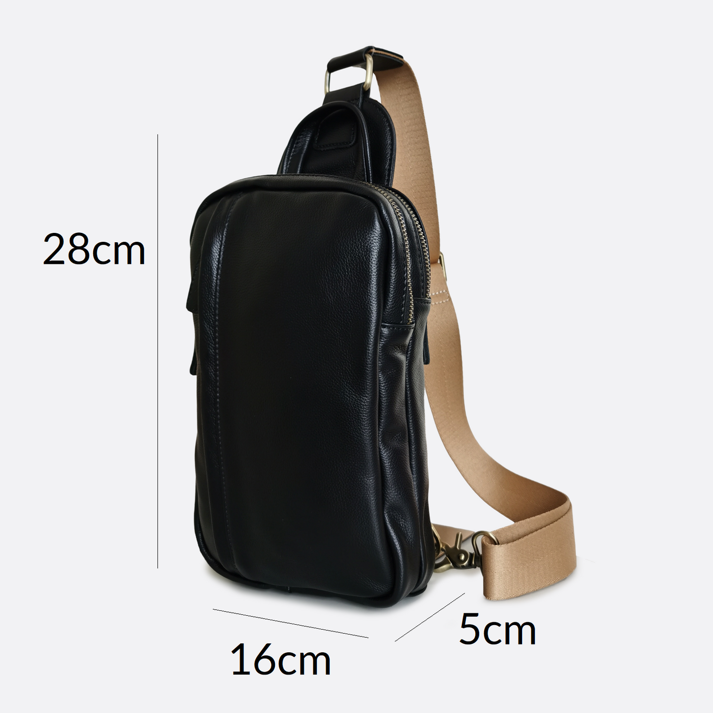Davel V2 design genuine cowhide leather fanny pack bag