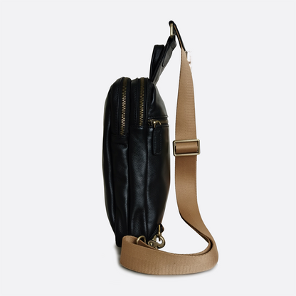 Davel V2 design genuine cowhide leather fanny pack bag