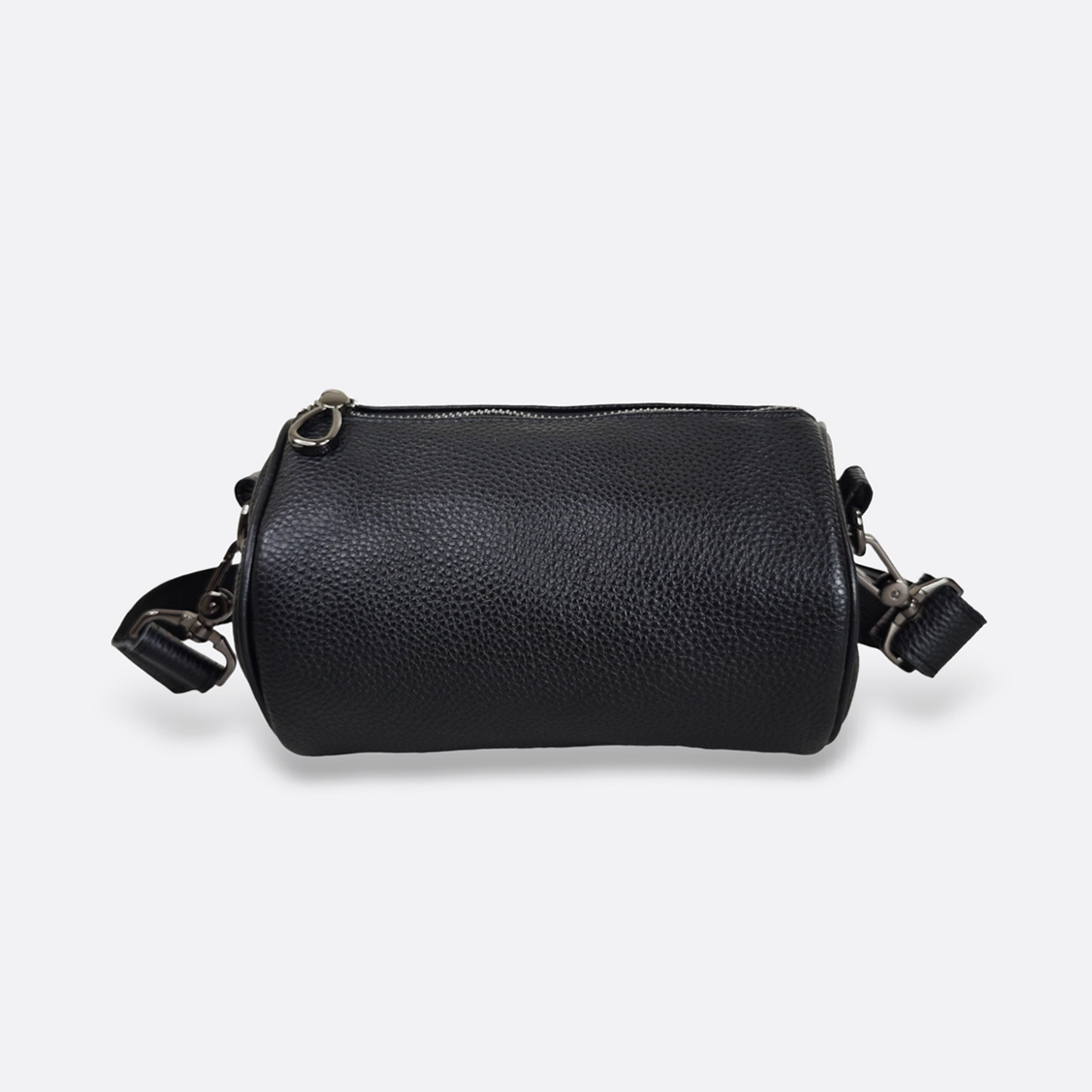 Cylinder design genuine cowhide leather barrel bag