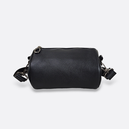 Cylinder design genuine cowhide leather barrel bag