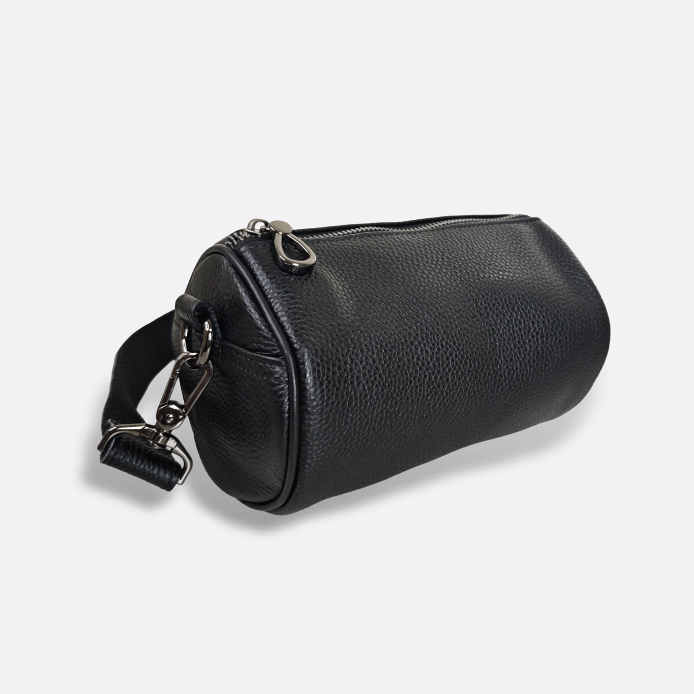 Cylinder design genuine cowhide leather barrel bag