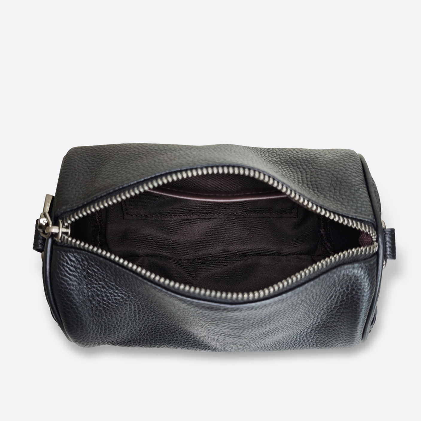 Cylinder design genuine cowhide leather barrel bag
