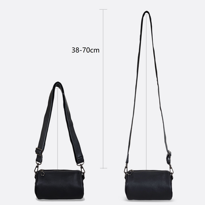 Cylinder design genuine cowhide leather barrel bag