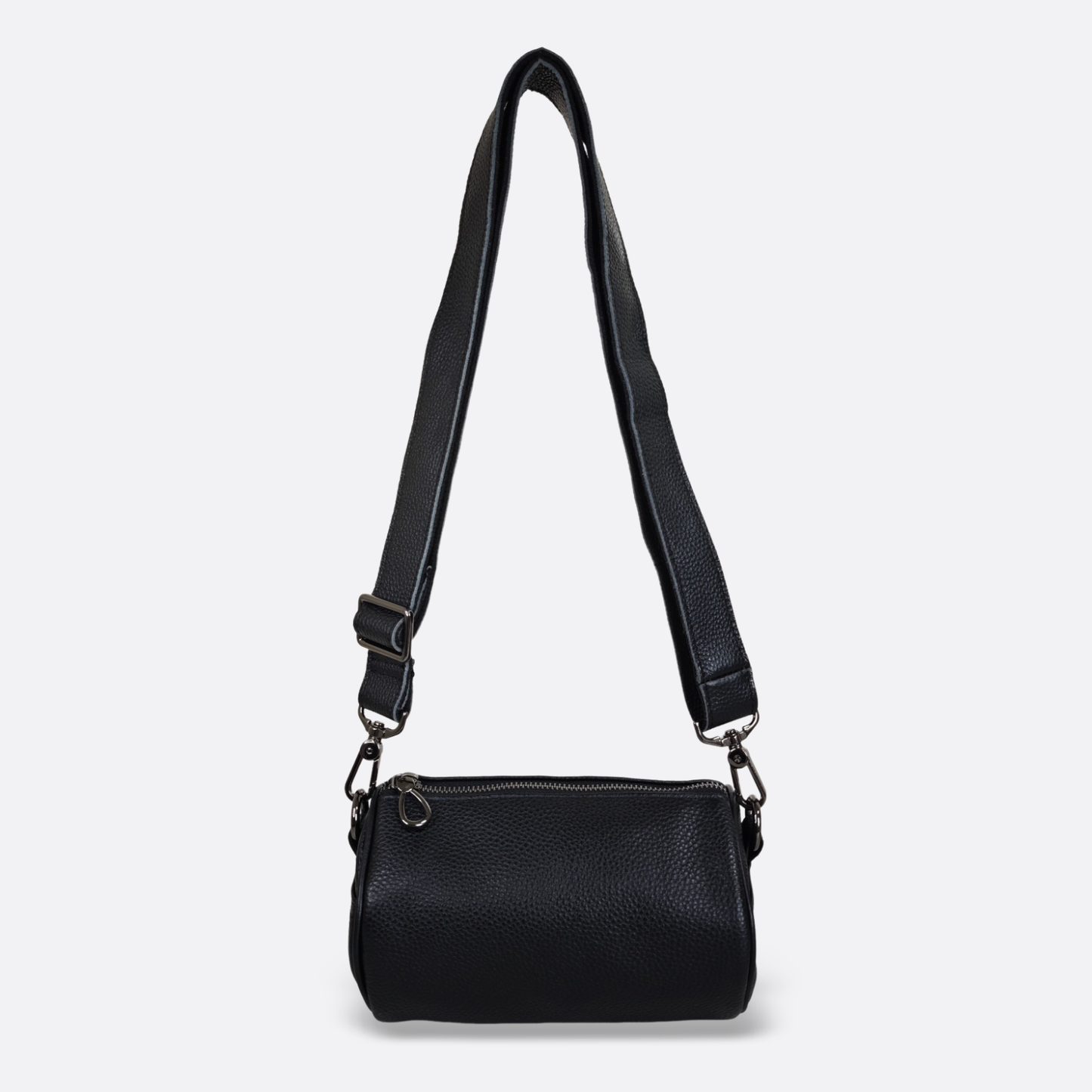 Cylinder design genuine cowhide leather barrel bag