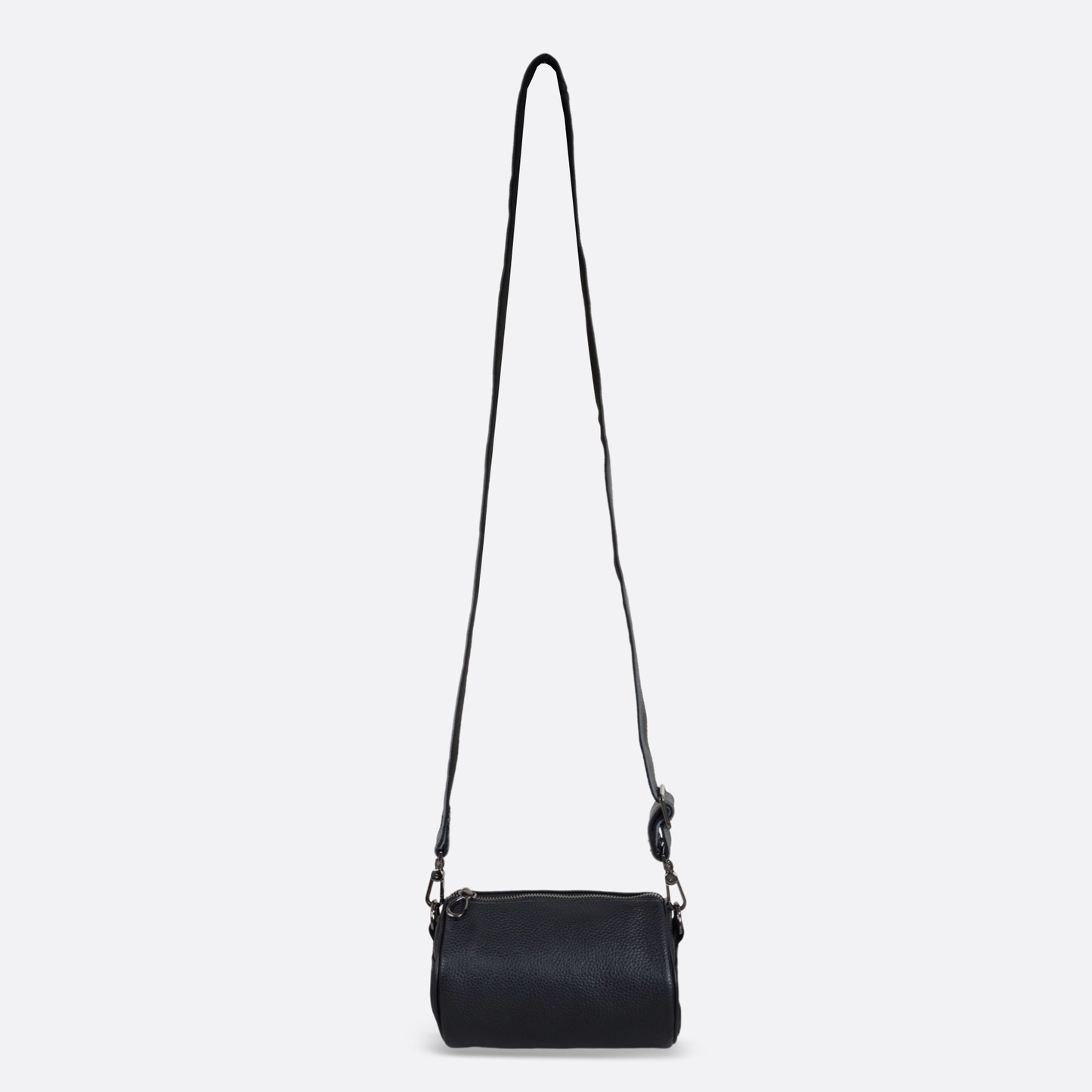 Cylinder design genuine cowhide leather barrel bag