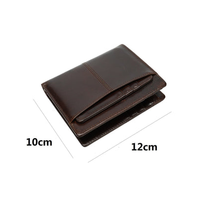Genuine cowhide leather vertical flap wallet with additional card slot insert