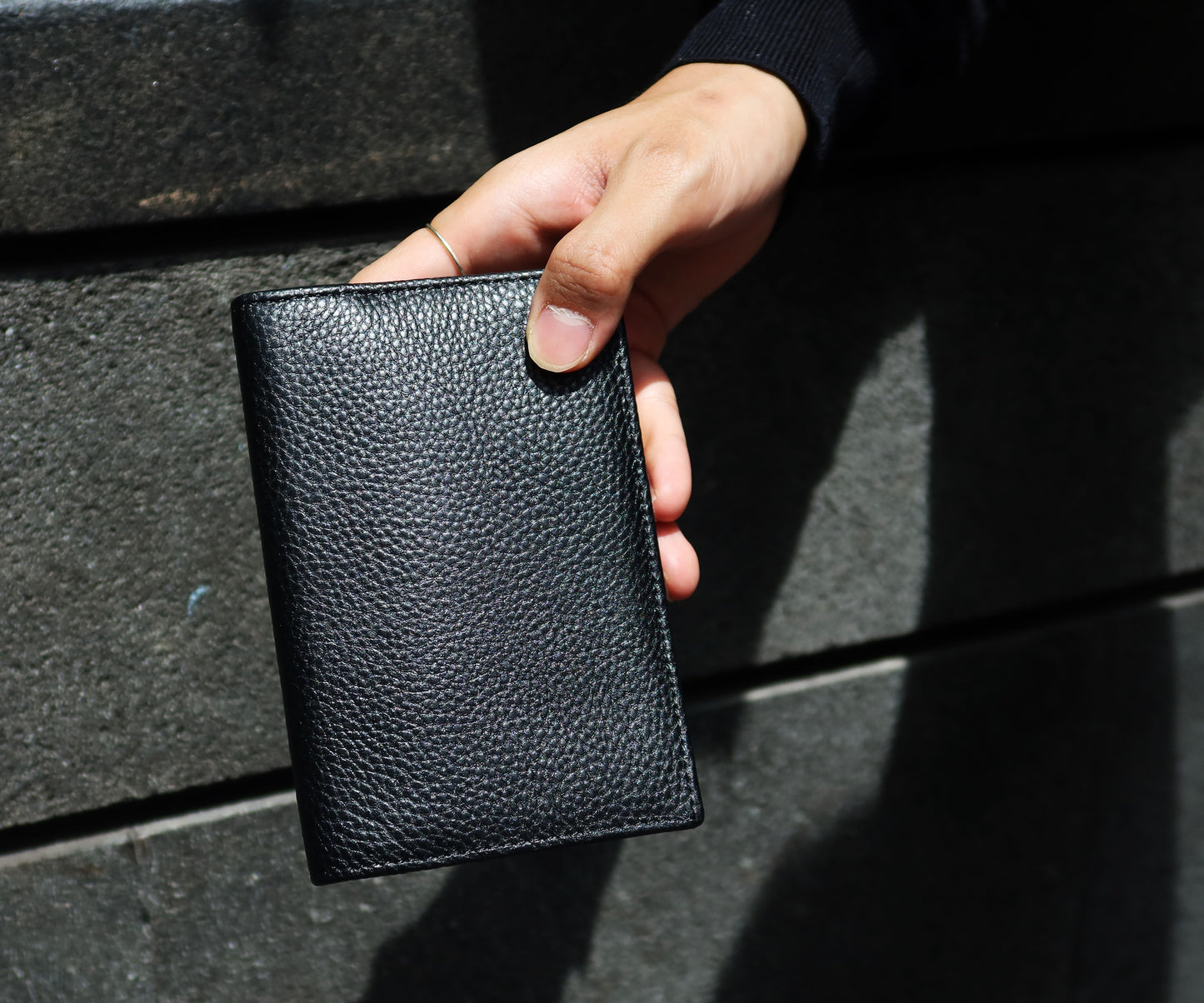 Genuine cowhide leather passport holder travel pouch