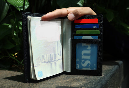 Genuine cowhide leather passport holder travel pouch