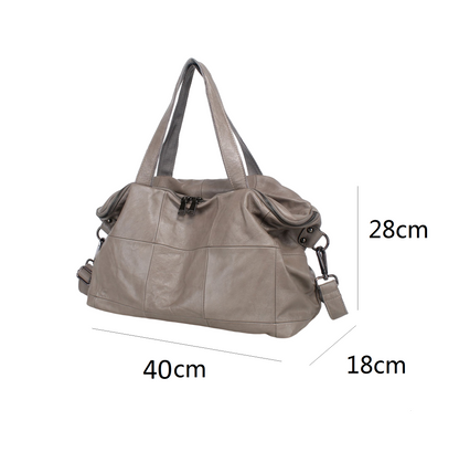 Ellipse duffel design genuine cowhide leather bag with sling