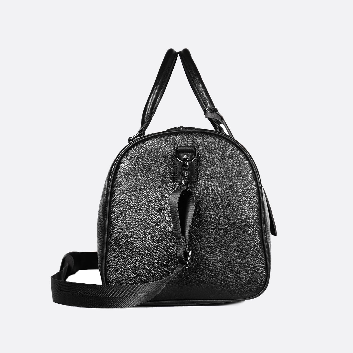 Barrel design genuine cowhide leather duffel travel bag