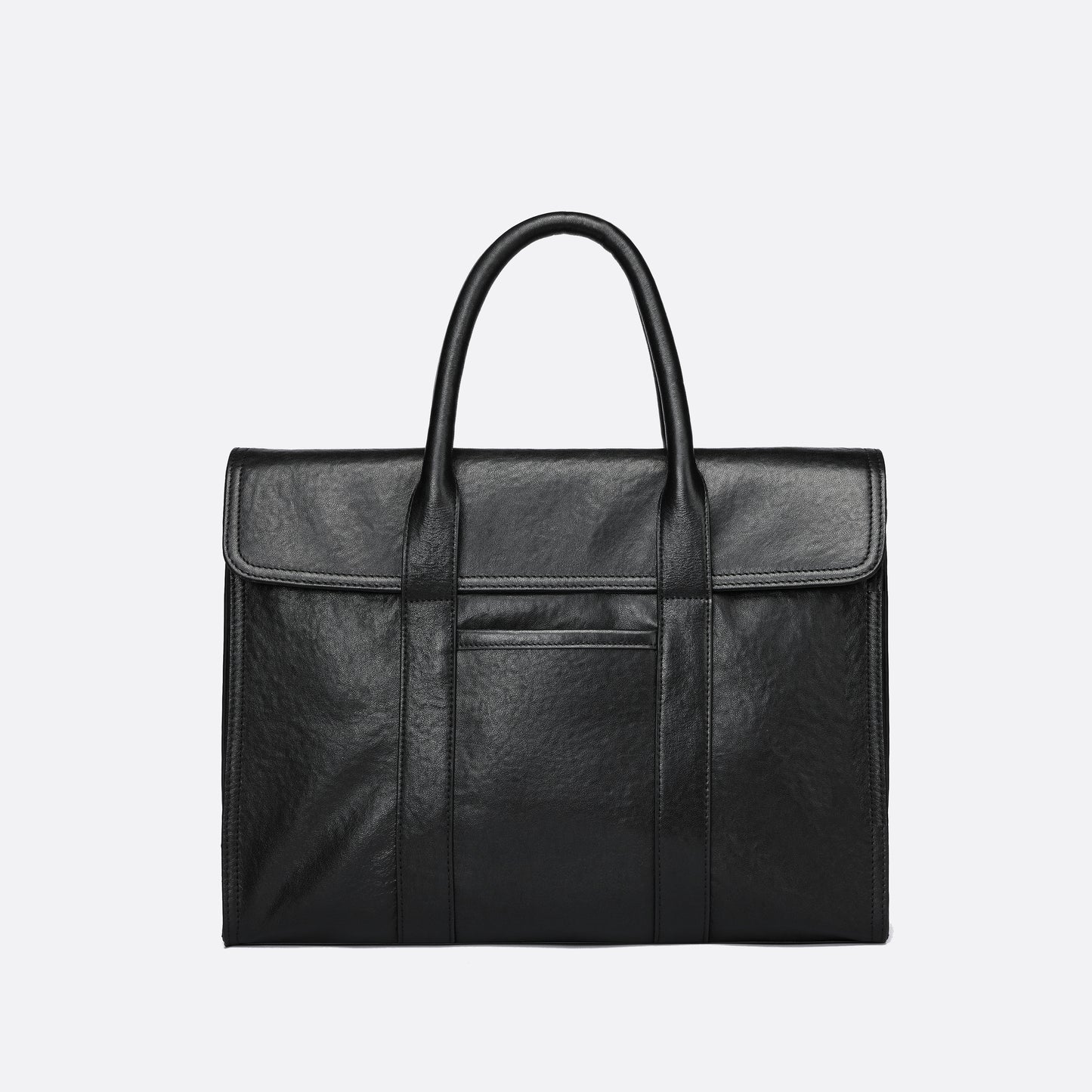 Flap design genuine cowhide leather travel briefcase