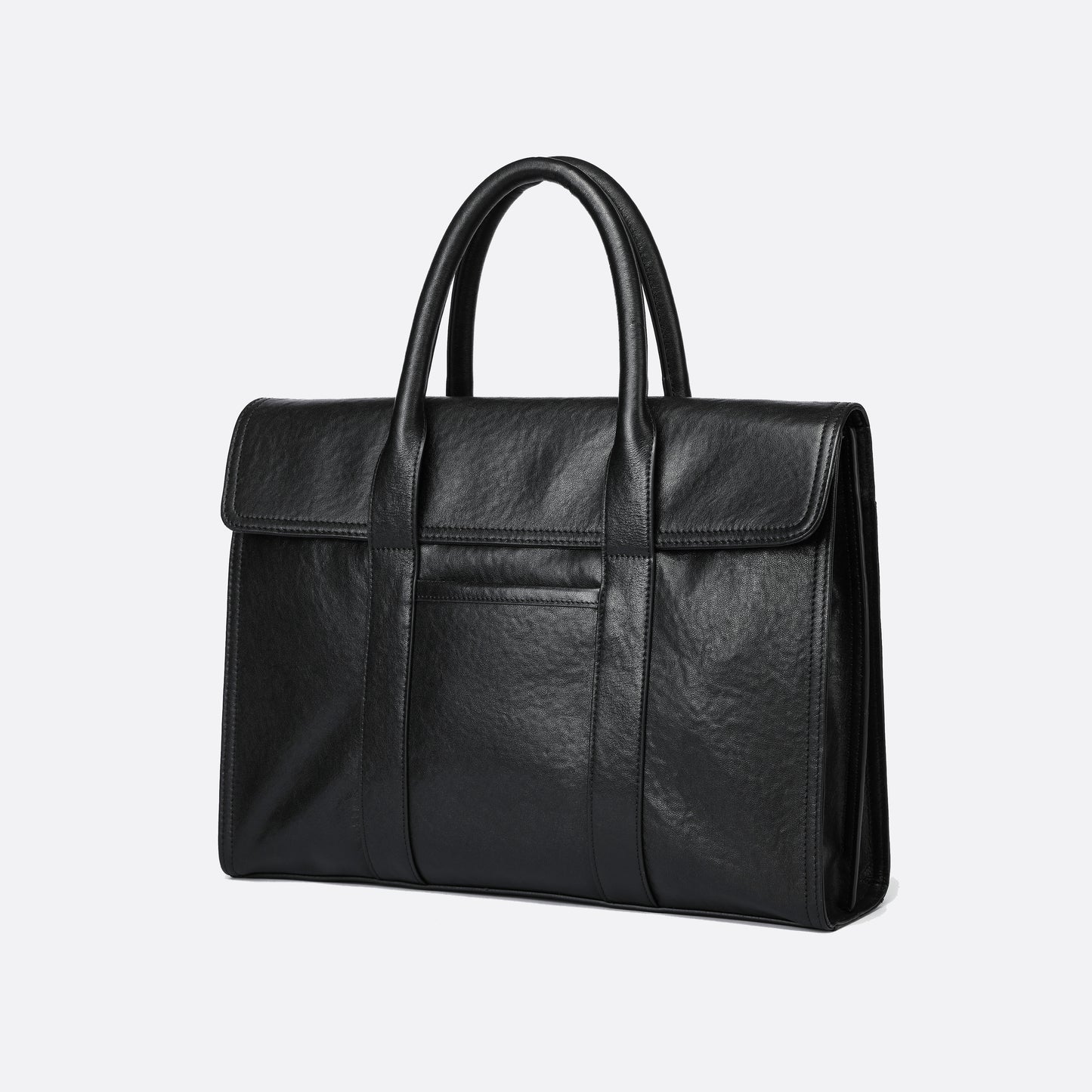 Flap design genuine cowhide leather travel briefcase