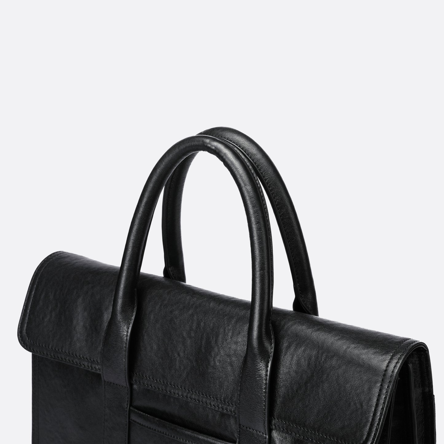 Flap design genuine cowhide leather travel briefcase