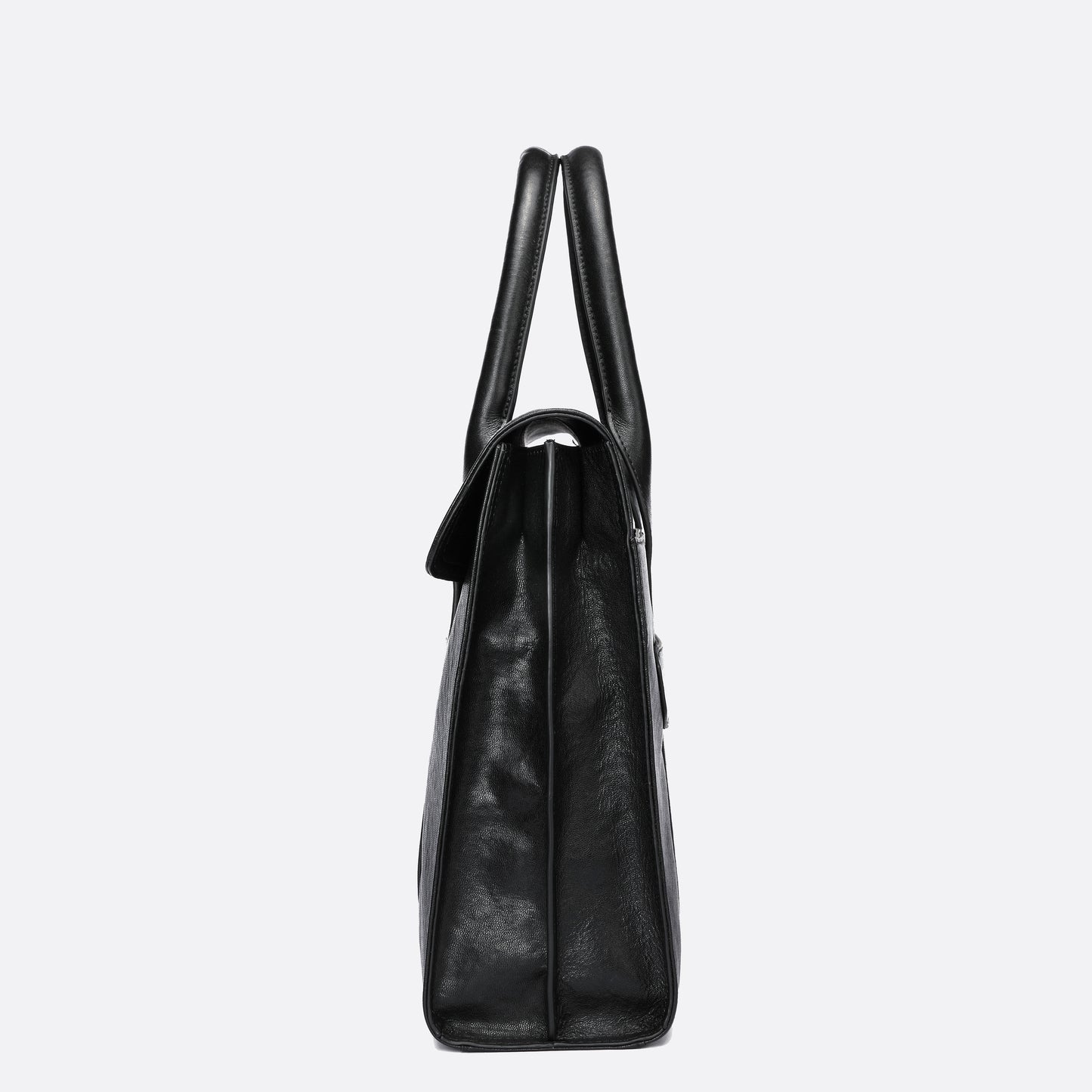 Flap design genuine cowhide leather travel briefcase