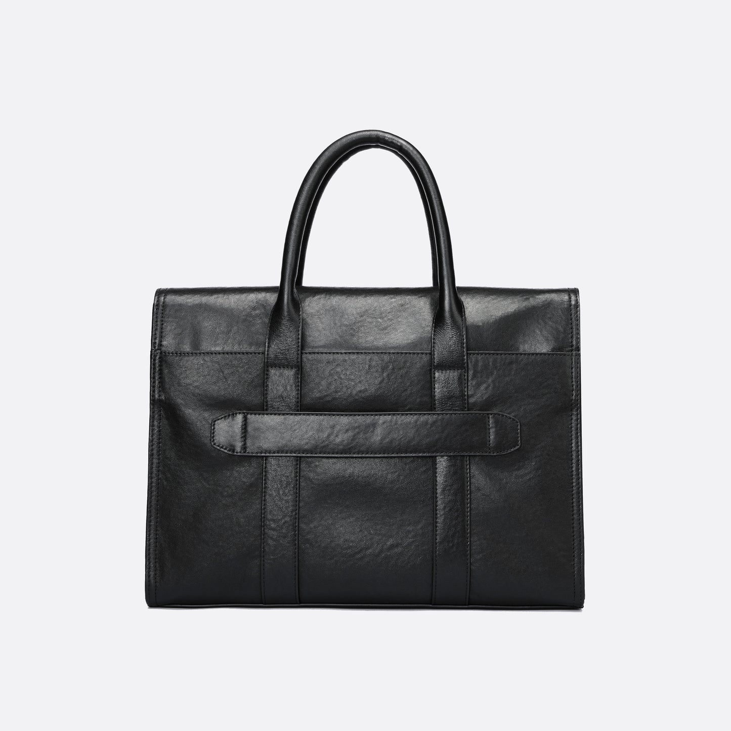 Flap design genuine cowhide leather travel briefcase
