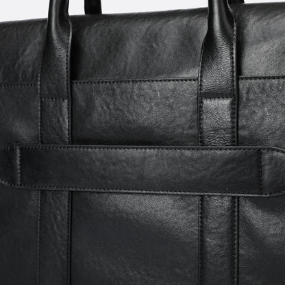 Flap design genuine cowhide leather travel briefcase