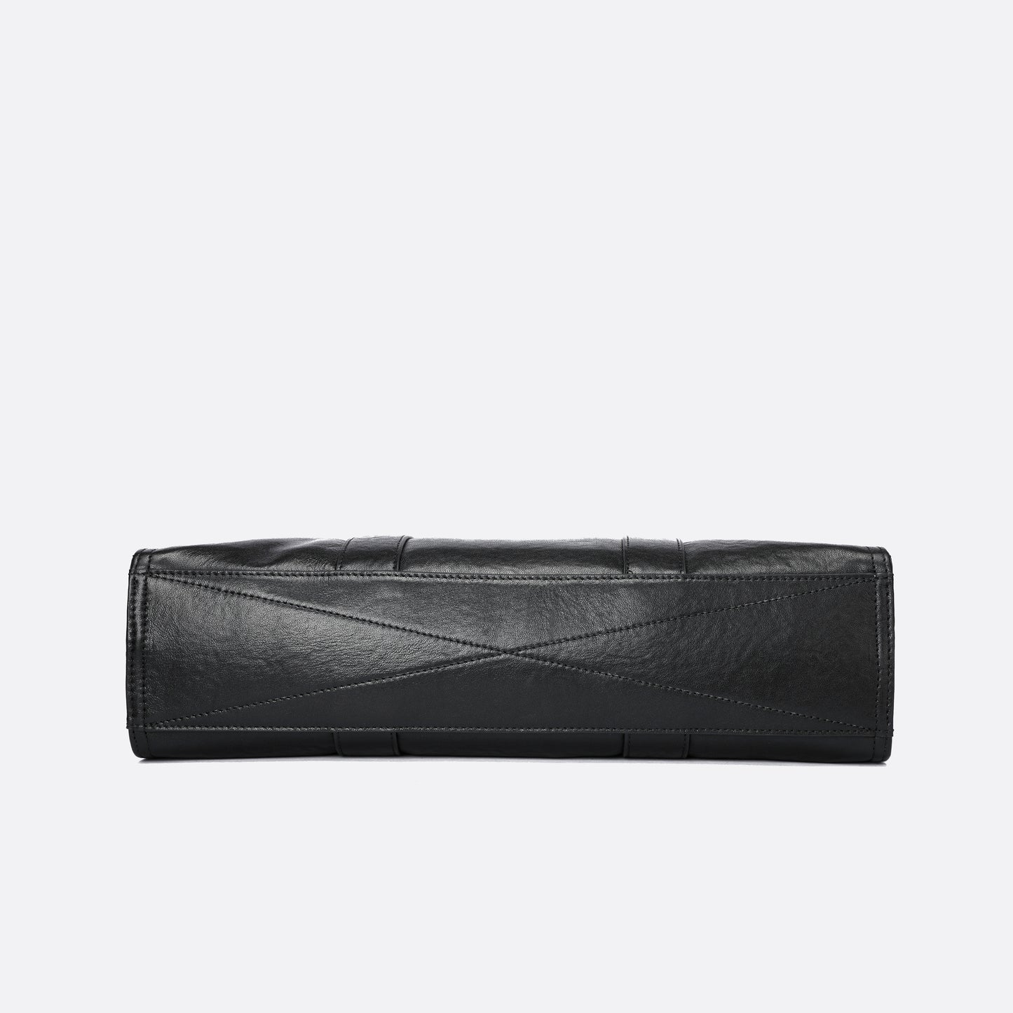 Flap design genuine cowhide leather travel briefcase