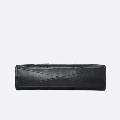 Flap design genuine cowhide leather travel briefcase