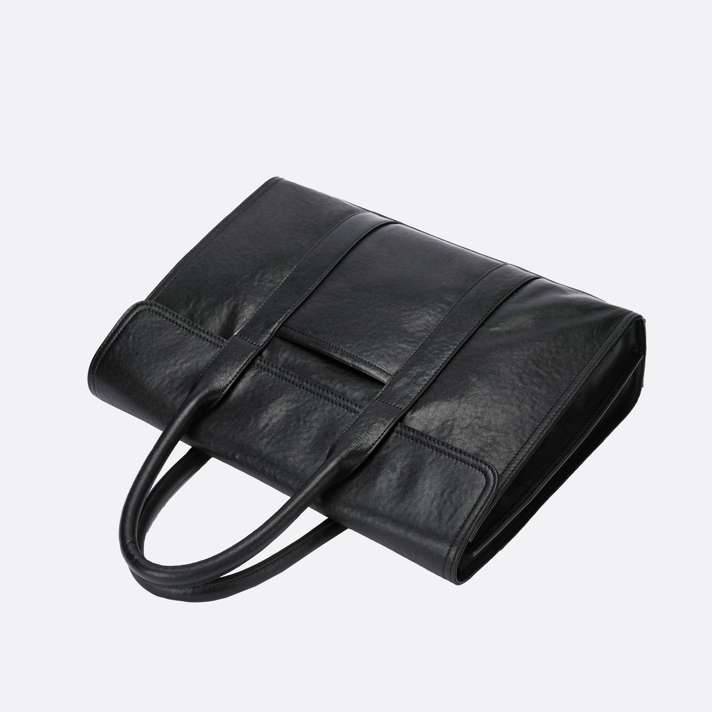 Flap design genuine cowhide leather travel briefcase
