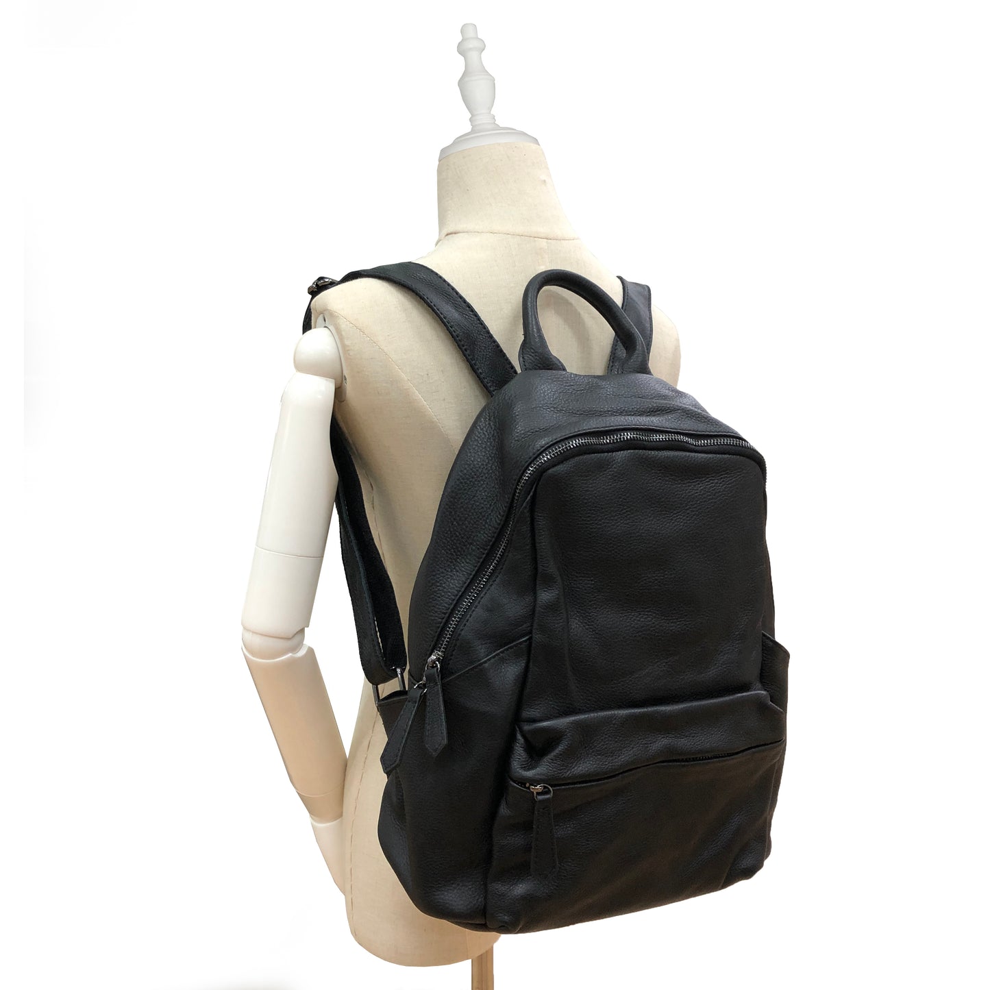 Pouch design genuine cowhide leather backpack