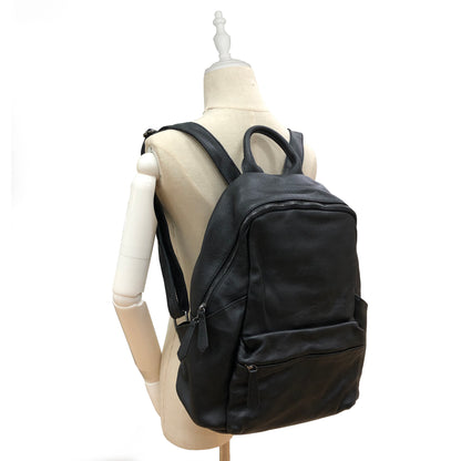 Pouch design genuine cowhide leather backpack