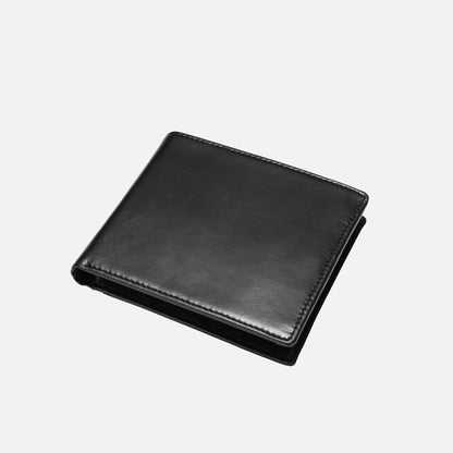 Genuine cowhide leather flap wallet with card slots