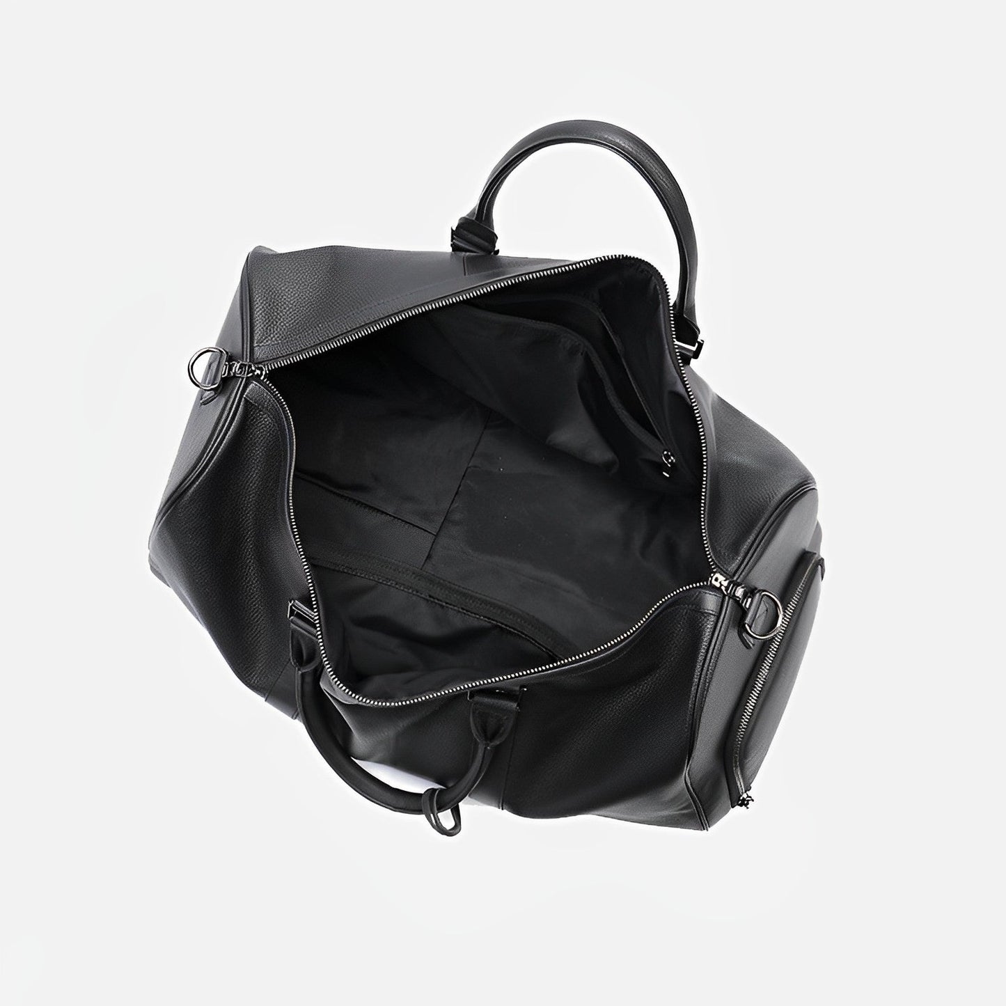 Barrel design genuine cowhide leather duffel travel bag