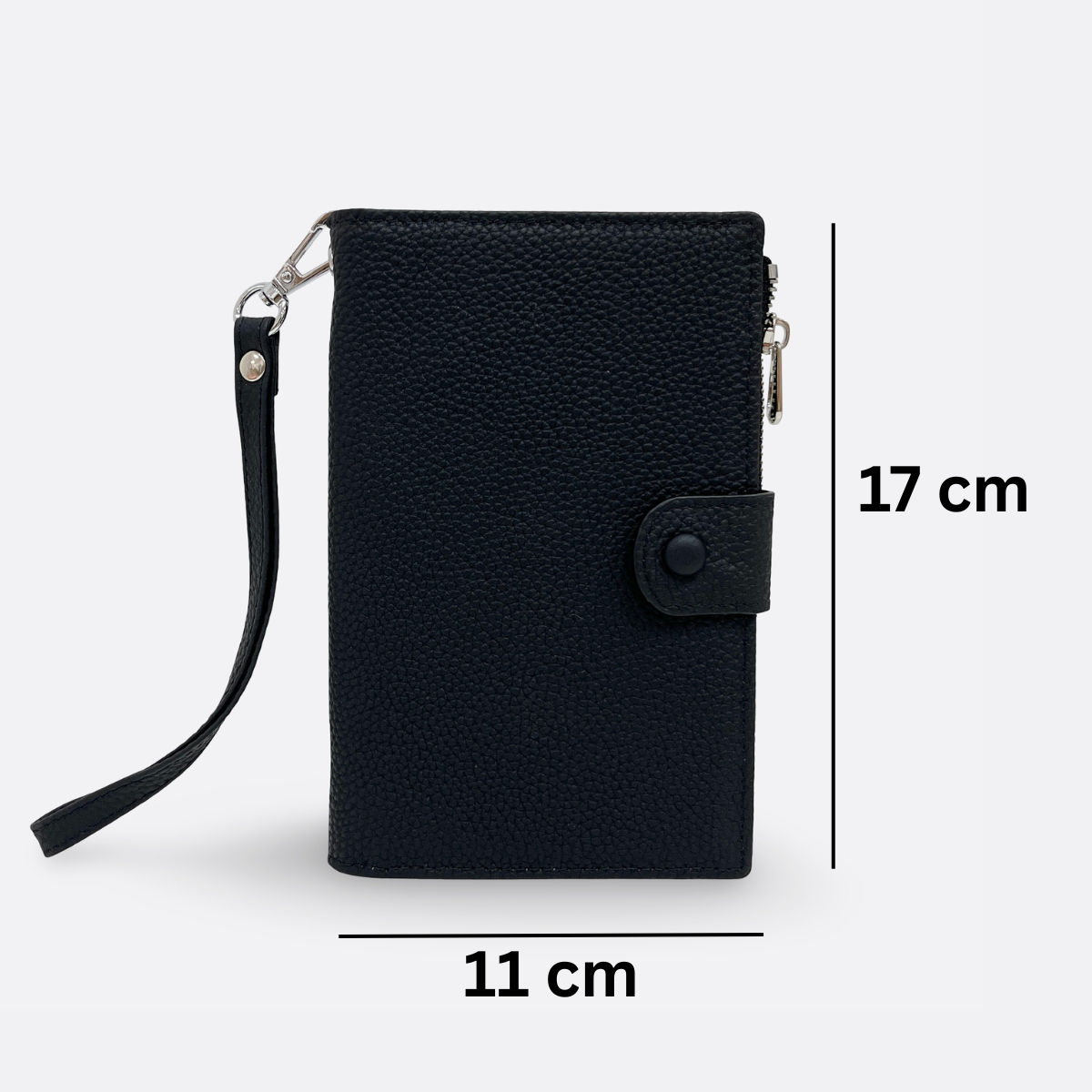 Button design genuine cowhide leather passport holder travel pouch