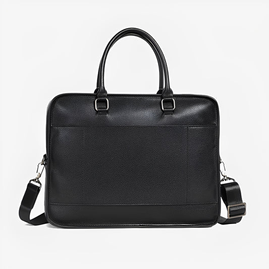 Zip design genuine cowhide leather travel briefcase with sling