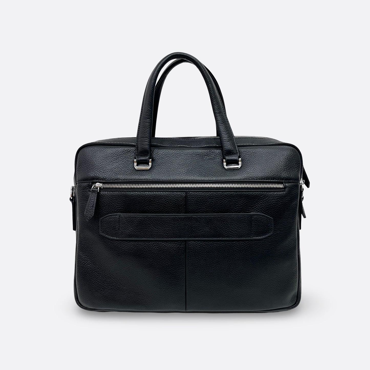 Poches V2 design genuine cowhide leather top handle travel briefcase with luggage sleeve and strap