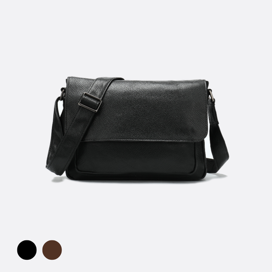 Genuine cowhide leather satchel messenger sling bag