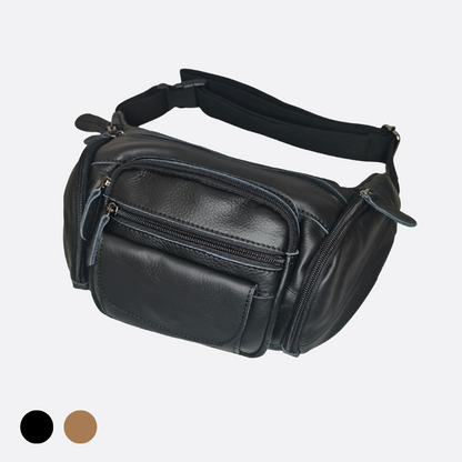 Vesny pouch design genuine cowhide leather waist/sling bag
