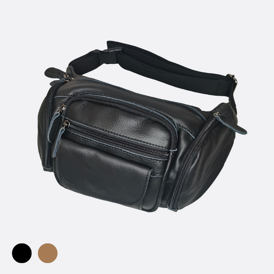 Vesny pouch design genuine cowhide leather waist/sling bag