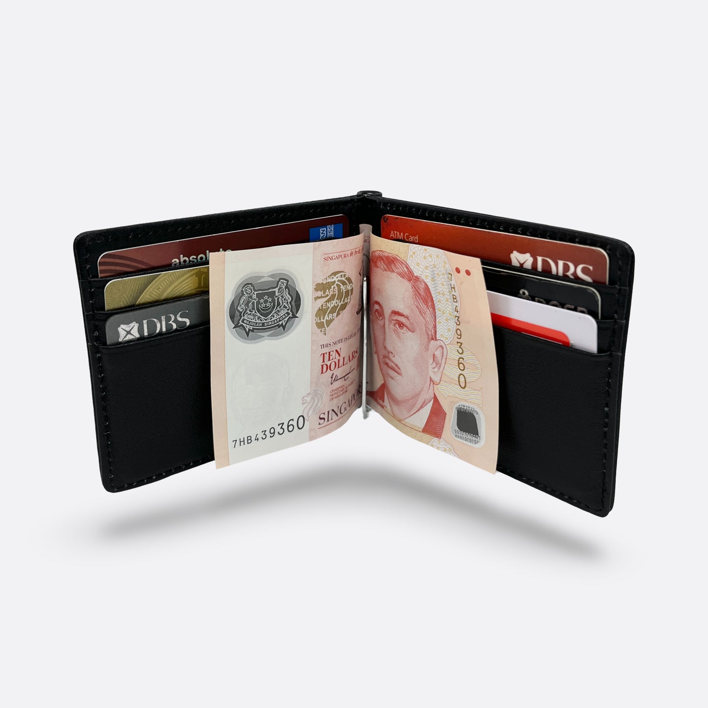 Genuine cowhide leather money clip wallet